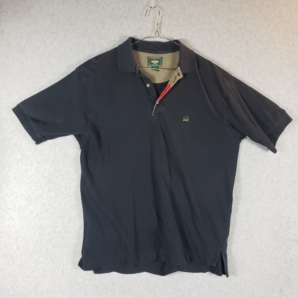 Dockers Golf Men's XL Black Polo Shirt Short Sleeve 100% Cotton Performance 952
